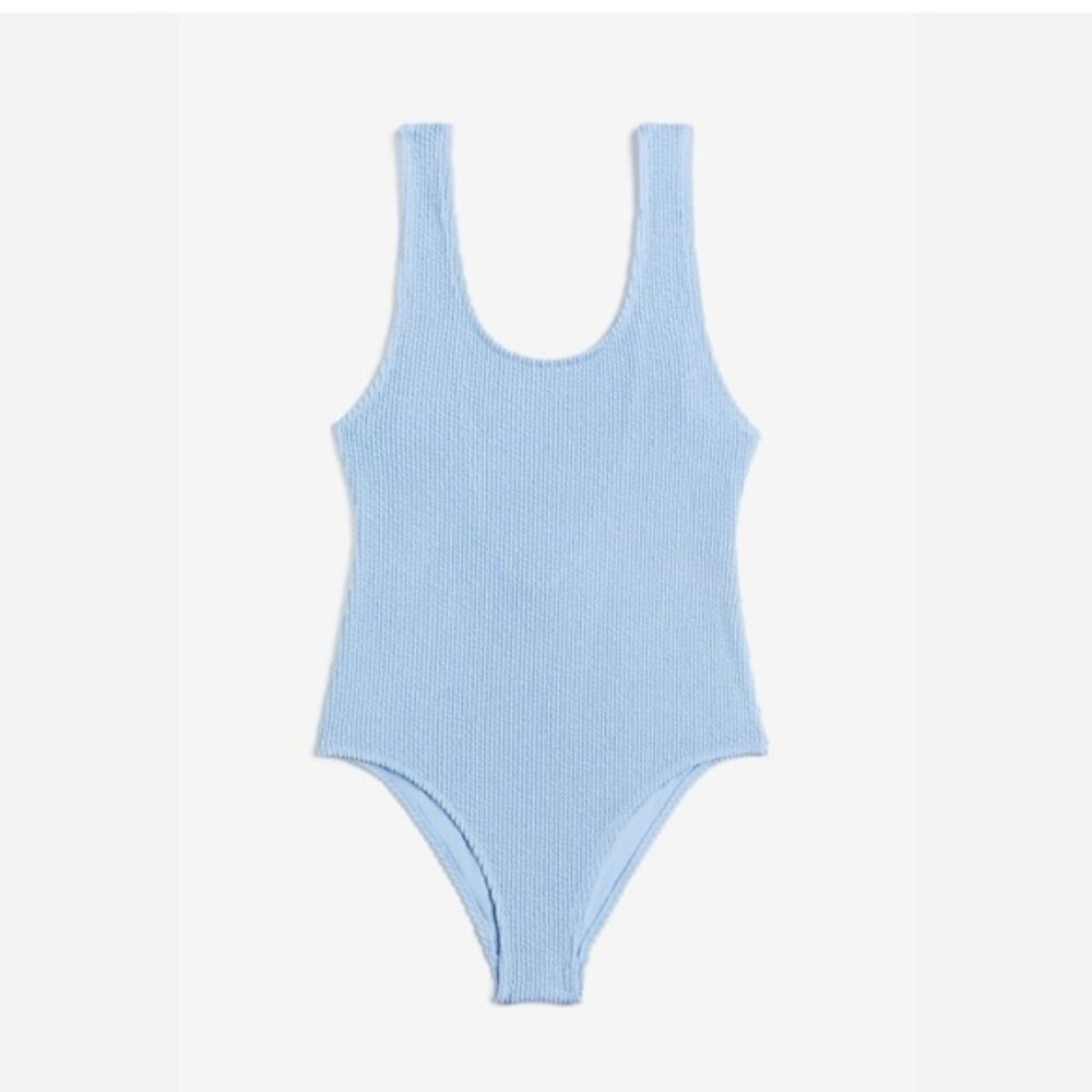 H & M Light Blue Textured Swimsuit